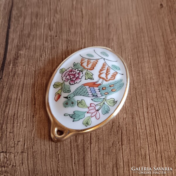 Régi Herendi Paon de Peking mintás porcelán medál