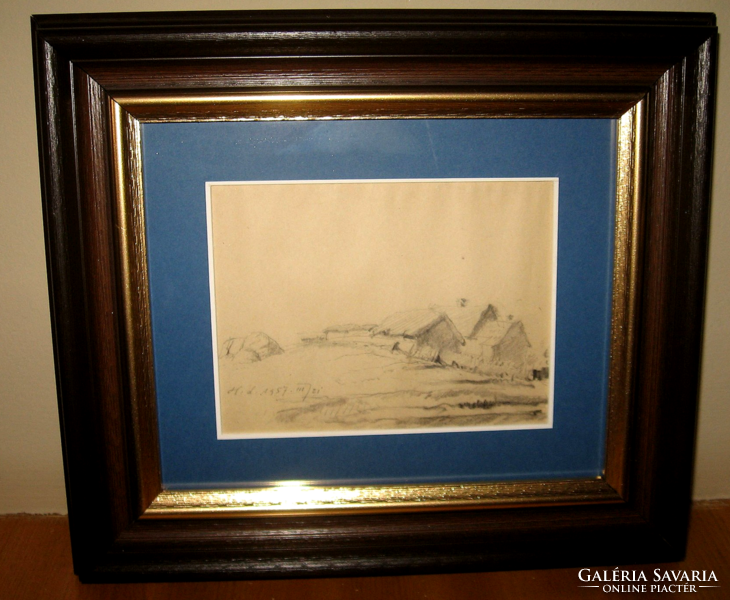 CSODÁS GARANTÁLTAN EREDETI HOLLÓ LÁSZLÓ  /1887-1976 / : TANYA 1957