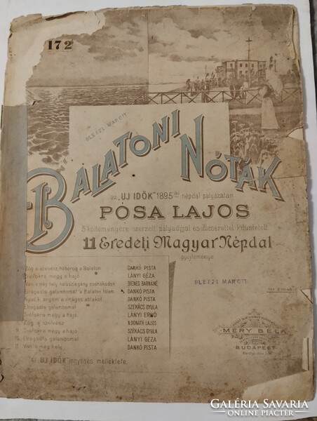 Új Idők 1895, Pósa Lajos: Balatoni nóták kotta gyűjteménye, 172. Bleszl Margit példánya