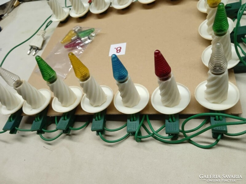 Régi, retró karácsonyfa égősor, izzósor  17 darabos,   --8--