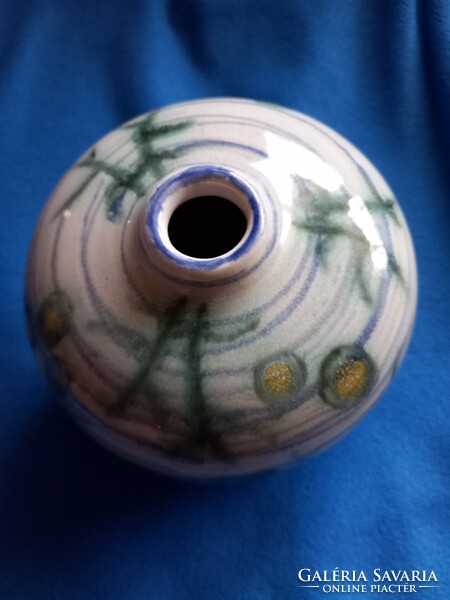 GORKA GÉZA- ZSOLNAY RENDKÍVÜL RITKA GYŰJTŐI HIBÁTLAN VÁZA  3 HAL MOTÍVUM