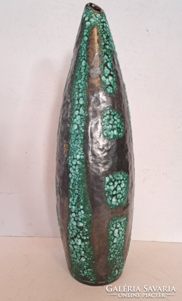 RITKASÁG! B. Várdeák Ildikó nagy méretű samott kerámia váza, jelzett, modernista, gyűjtői darab