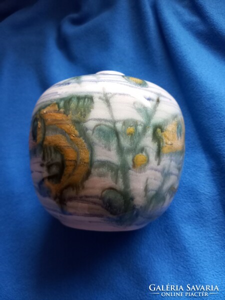 GORKA GÉZA- ZSOLNAY RENDKÍVÜL RITKA GYŰJTŐI HIBÁTLAN VÁZA  3 HAL MOTÍVUM