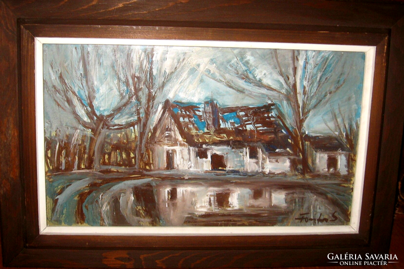 GARANTÁLTAN EREDETI CSODÁS FONTOS SÁNDOR / 1920-1991 / : VÍZPARTI ELHAGYOTT TANYA