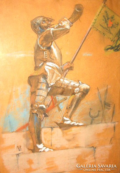 CSODÁS GARANTÁLTAN EREDETI VAJDA ZSIGMOND /1860-1931/ KÉP: PÁNCÉLOS VITÉZ