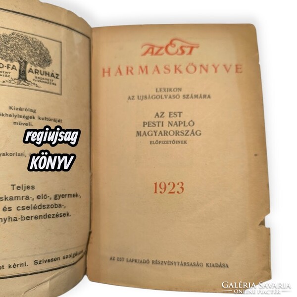 1923 · Az Est hármas könyve · eredeti könyv