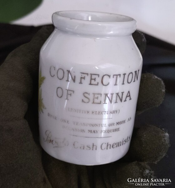 Antik angolszász Confection of Senna porcelán tégely