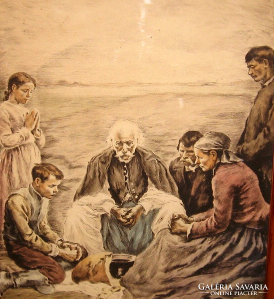 RÉVÉSZ IMRE  / 1859-1945 / SZÍNEZETT RÉZKARC