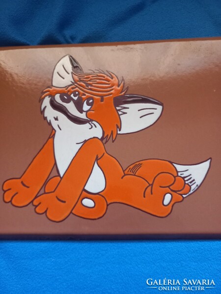 VUK a kisróka mesefigurás Retro zomànctàbla Tűzzománc Tábla Ritka!!!