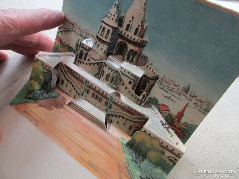 1958. Budapest Halászbástya kinyitható térbeli képeslap (117)