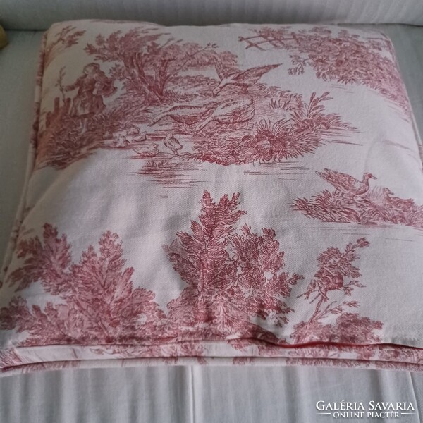 Francia vidéki stílusú toile-vászon székhuzatok és párna