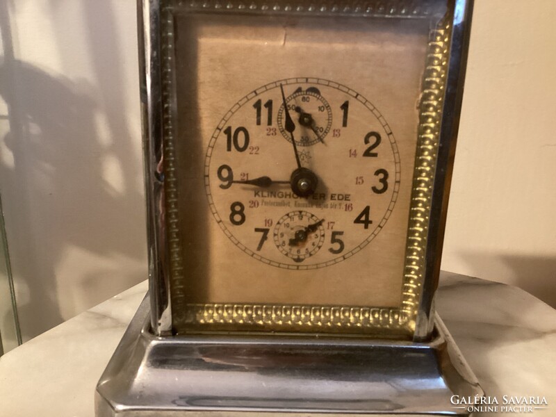 Klinghoffer Ede asztali óra , Junghans óra szerkezettel .