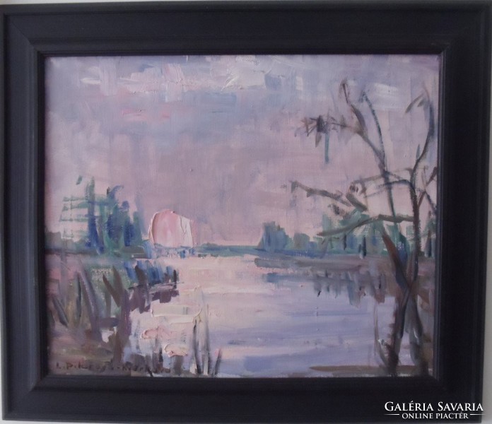 Libuše Pilařová-Kverková (1928- 2021 ) Tájkép cseh galériás etikettel