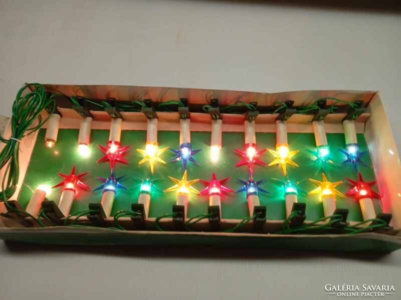 Régi, retró karácsonyfa égősor, izzósor  20 darabos,   --9--