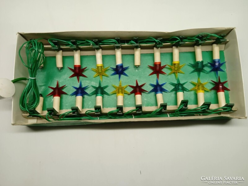 Régi, retró karácsonyfa égősor, izzósor  20 darabos,   --9--