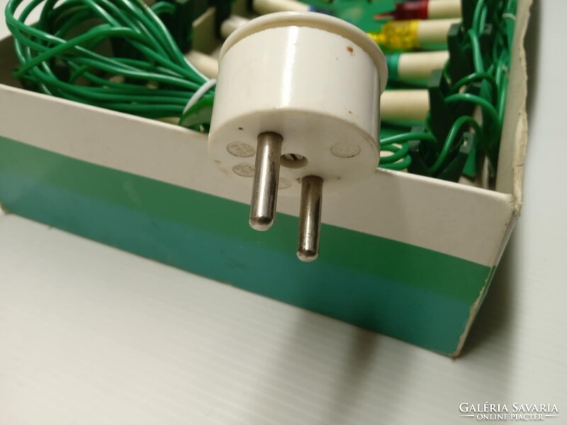 Régi, retró karácsonyfa égősor, izzósor  20 darabos,   --9--