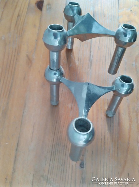 2 db Fritz Nagel retro moduláris gyertyatartó