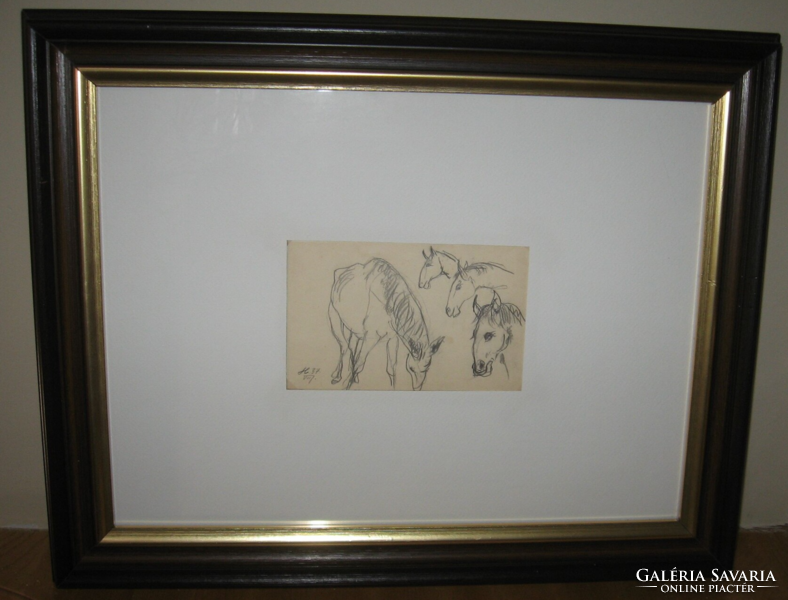 CSODÁS GARANTÁLTAN EREDETI HOLLÓ LÁSZLÓ  /1887-1976 / : LÓ TANULMÁNY 1937