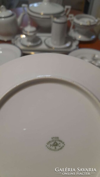 Haas & Czjzek art deco 54 db-os kék-arany, komplett, hibátlan teás-, kávés-, étkészlet.