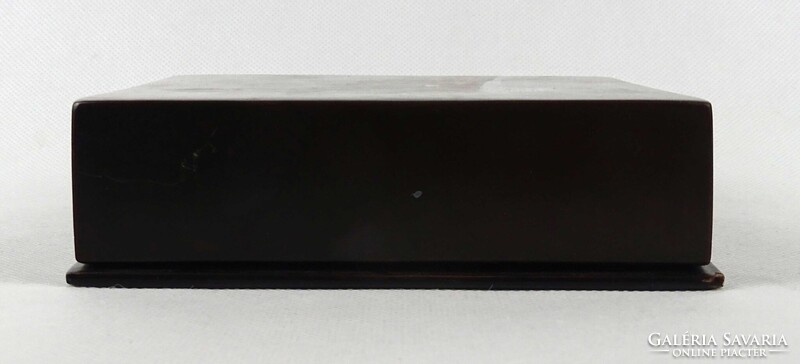 1Y171 Régi távol - keleti festett lakk doboz 15 x 15 cm