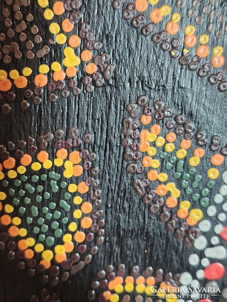 Kézzel faragott, festett fa gekkó dekoráció 100 cm.  ALKUDHATÓ