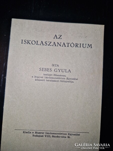 1943, brosúra az iskolaszanatóriumról, Sebes Gyula
