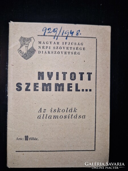 1948, kommunista brosúra a katolikus iskolák államosításáról, ritka