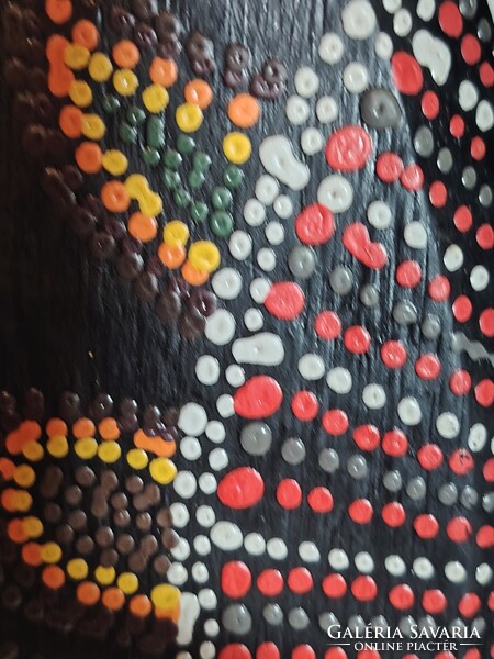 Kézzel faragott, festett fa gekkó dekoráció 100 cm.  ALKUDHATÓ