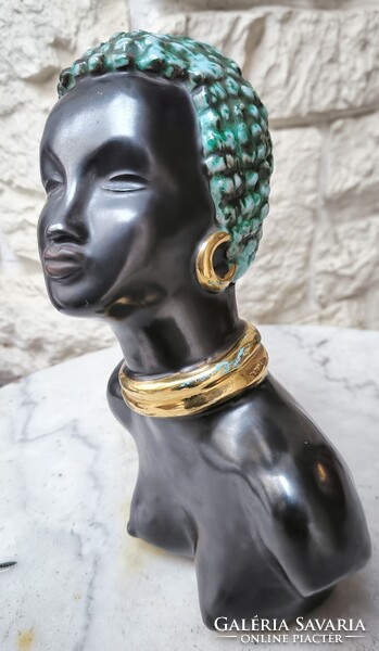 Art Deco színes Keràmia figura  ritka Ràhmer  Mària jelzett. Nem az Izsépi keràmia !!