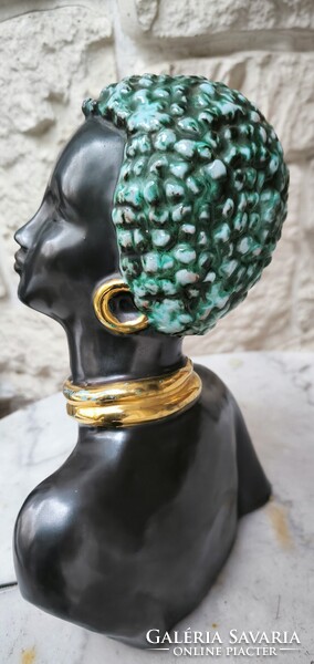 Art Deco színes Keràmia figura  ritka Ràhmer  Mària jelzett. Nem az Izsépi keràmia !!