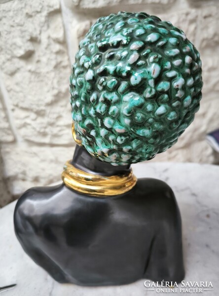 Art Deco színes Keràmia figura  ritka Ràhmer  Mària jelzett. Nem az Izsépi keràmia !!