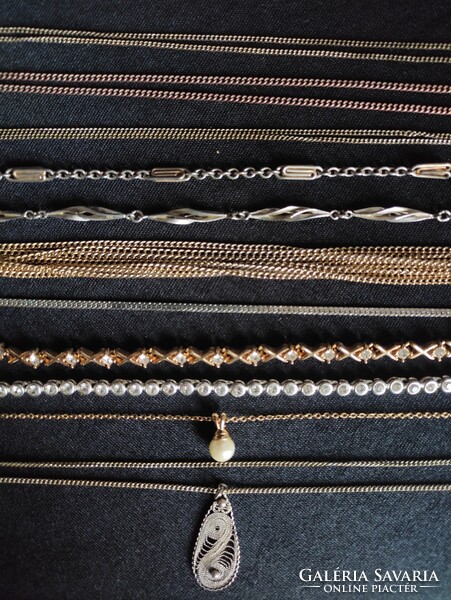 Arany ezüst színű bizsu karkötők nyaklánc csomag