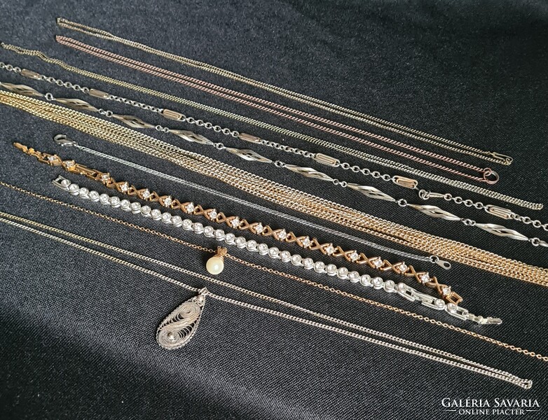 Arany ezüst színű bizsu karkötők nyaklánc csomag