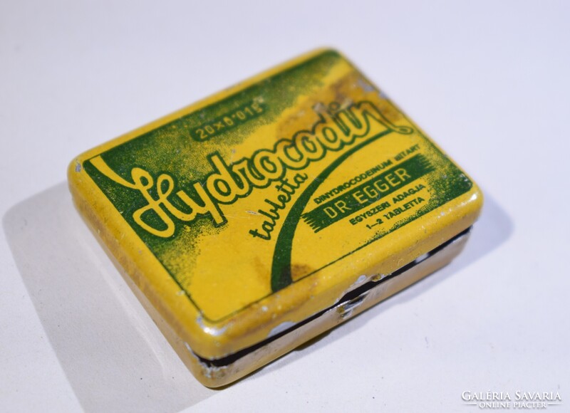 Hydrocodin tabletta , Dr. Egger gyógyszeres doboz , csomagolás retro