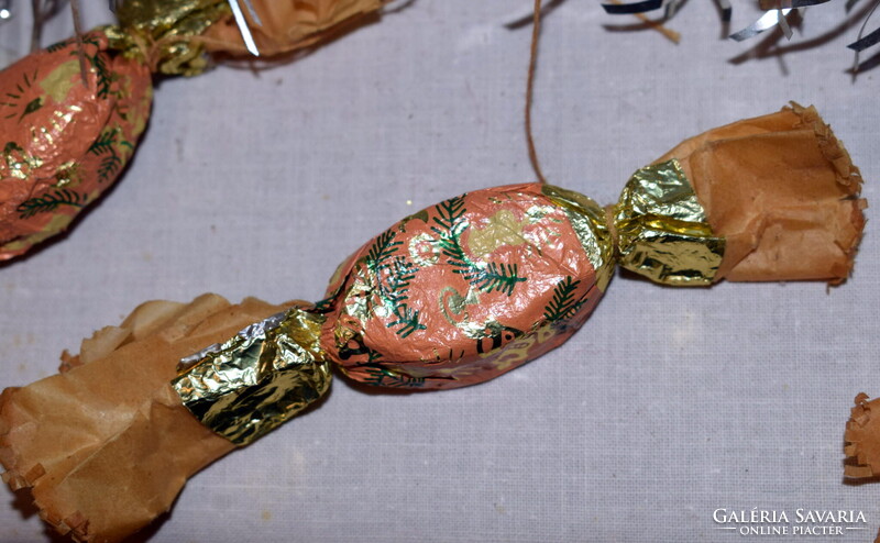 4 darab igazán Régi konzum szaloncukor  ,  karácsonyfadísz