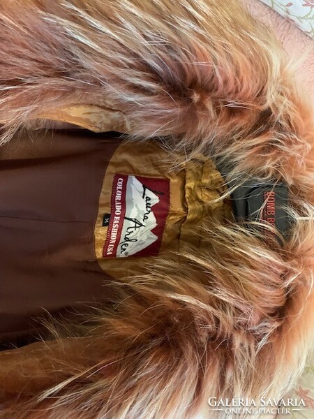 Laura Arden prémium téli bunda – valódi szőrmével és bőr betétekkel