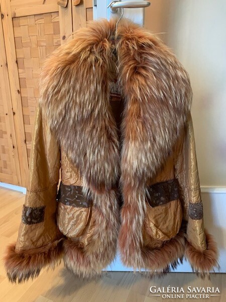 Laura Arden prémium téli bunda – valódi szőrmével és bőr betétekkel