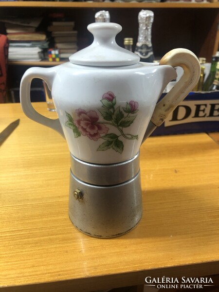 Retro régi hollóházi porcelán kotyogós kávéfőző (20cm)