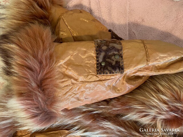 Laura Arden prémium téli bunda – valódi szőrmével és bőr betétekkel