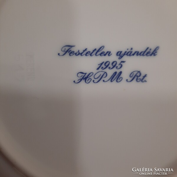 Fehér Herendi porcelán süteményes készlet