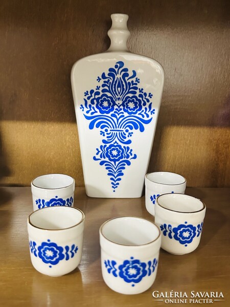 Alföldi porcelán kulacs + 5 pohár