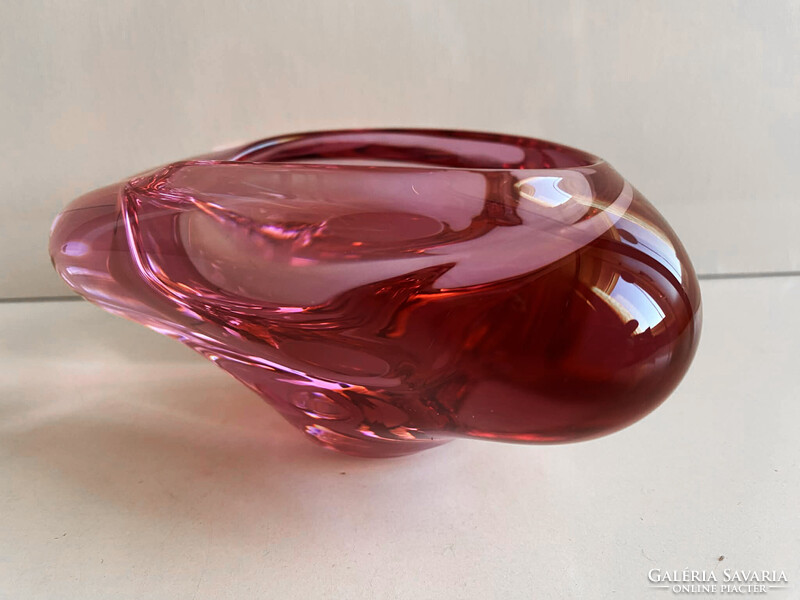 MILOSLAV KLINGER - CSEH ART GLASS- TÁLKA, DÍSZÜVEG, HAMUTARTÓ ('60-as ÉVEK)