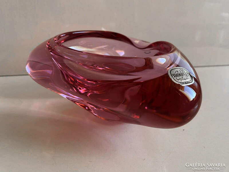 MILOSLAV KLINGER - CSEH ART GLASS- TÁLKA, DÍSZÜVEG, HAMUTARTÓ ('60-as ÉVEK)