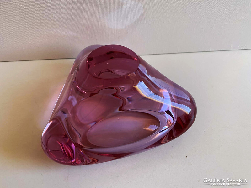 MILOSLAV KLINGER - CSEH ART GLASS- TÁLKA, DÍSZÜVEG, HAMUTARTÓ ('60-as ÉVEK)