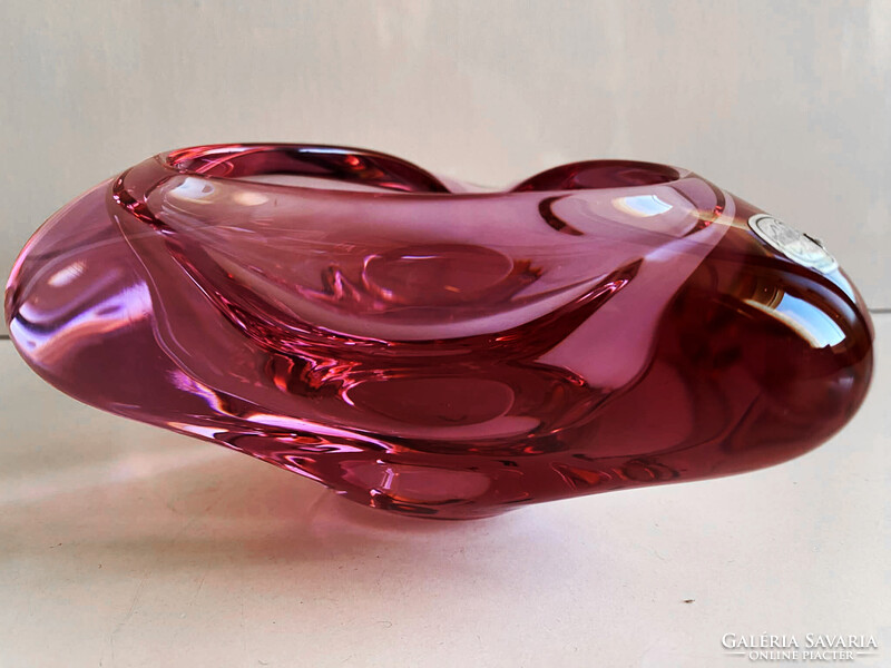 MILOSLAV KLINGER - CSEH ART GLASS- TÁLKA, DÍSZÜVEG, HAMUTARTÓ ('60-as ÉVEK)