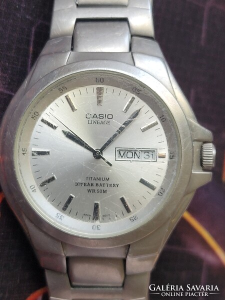 CASIO LINEAGE TITANIUM LIN-171 nap-dátumos férfi karóra