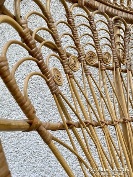 Vintage Pávatrón Pávafotel Pávaszék Karosszék Fotel Szék Páva Formájú Rattan Fonott Peacock Chair