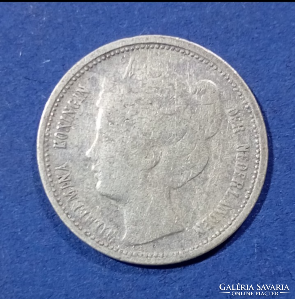 Ezüst Holland Wilhelmina 1898 10 centes szép tartású, ritkább