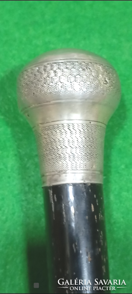 Walking stick with silver handle /958 fineness/, marked ep&s, English hallmark 1850
