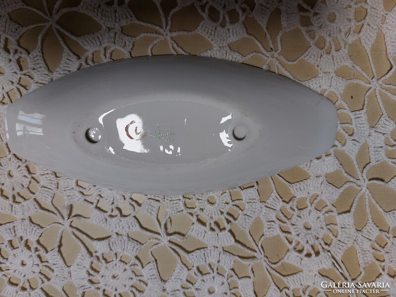 Hollóházi ritka, bordó lila eozin, márványos tálka